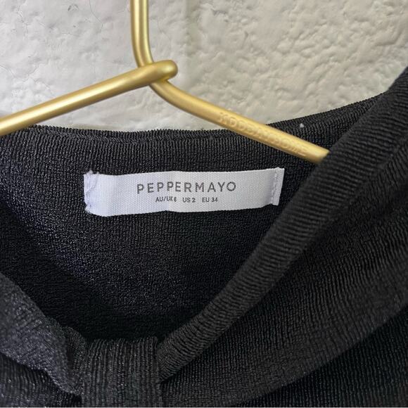 Peppermayo Black Cutout Front Open Back Midi Dress Womens Size 2 - Picture 8 of 10